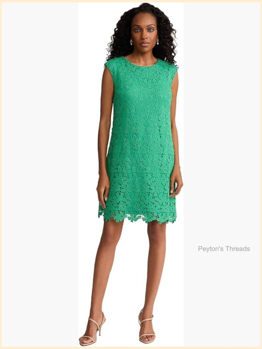 Cap Sleeve Lace Swing Dress with Stretch-Infused Fabric
